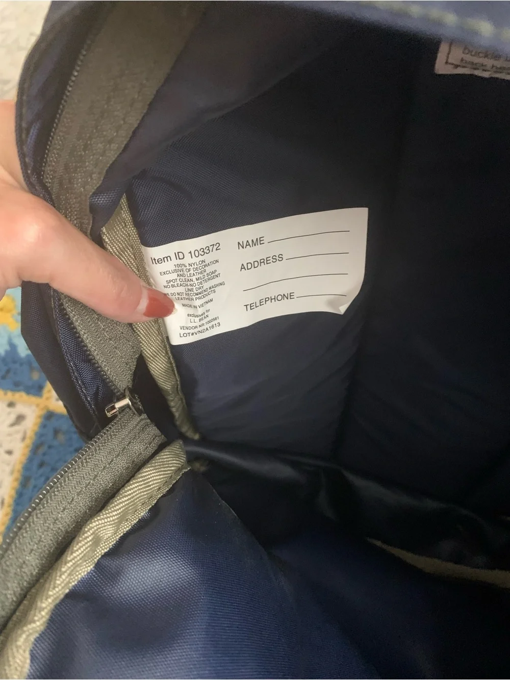 L.L. Bean Navy Deluxe Book Backpack